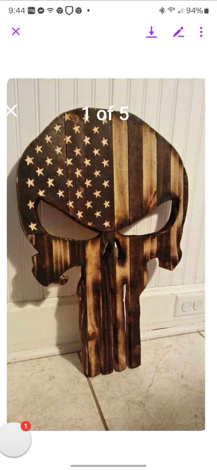 American flag Punisher wood wall art