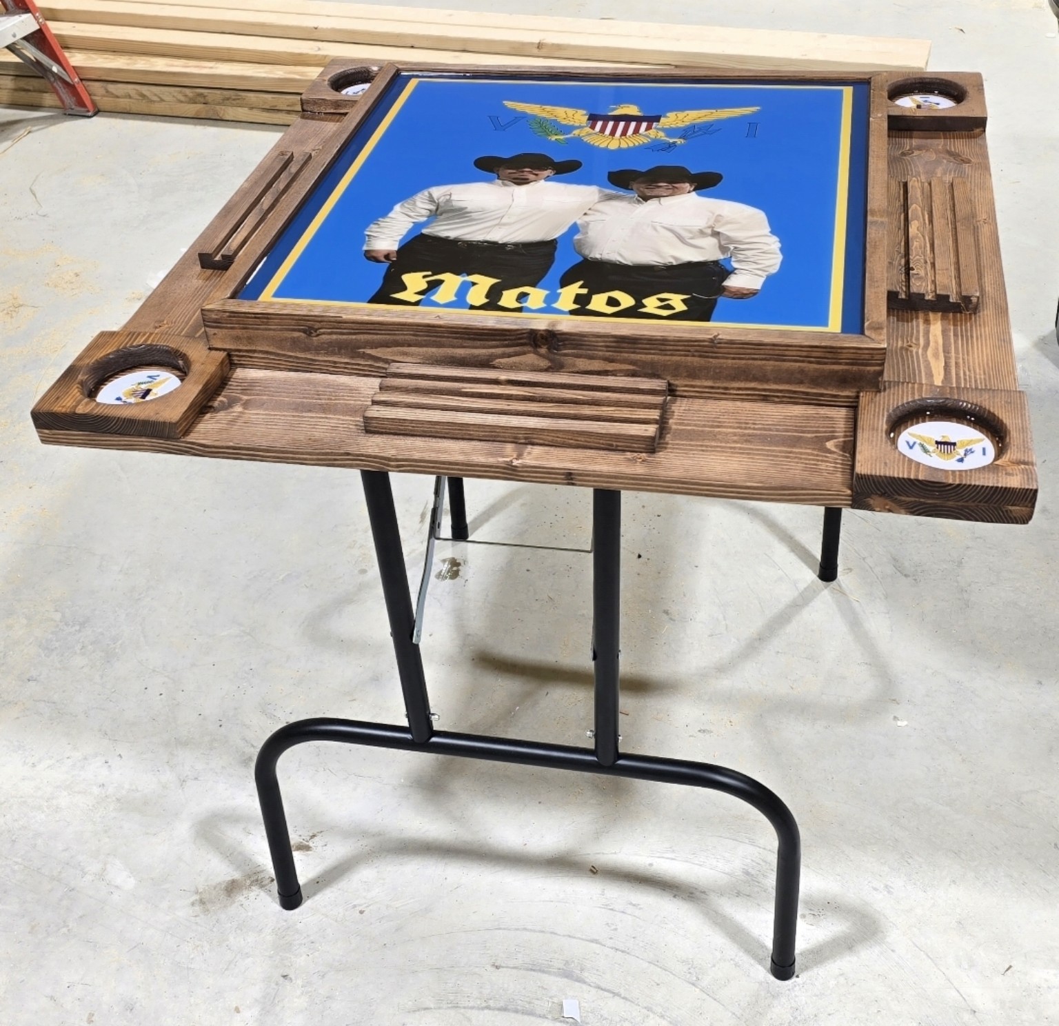 Custom portable dominoes table
